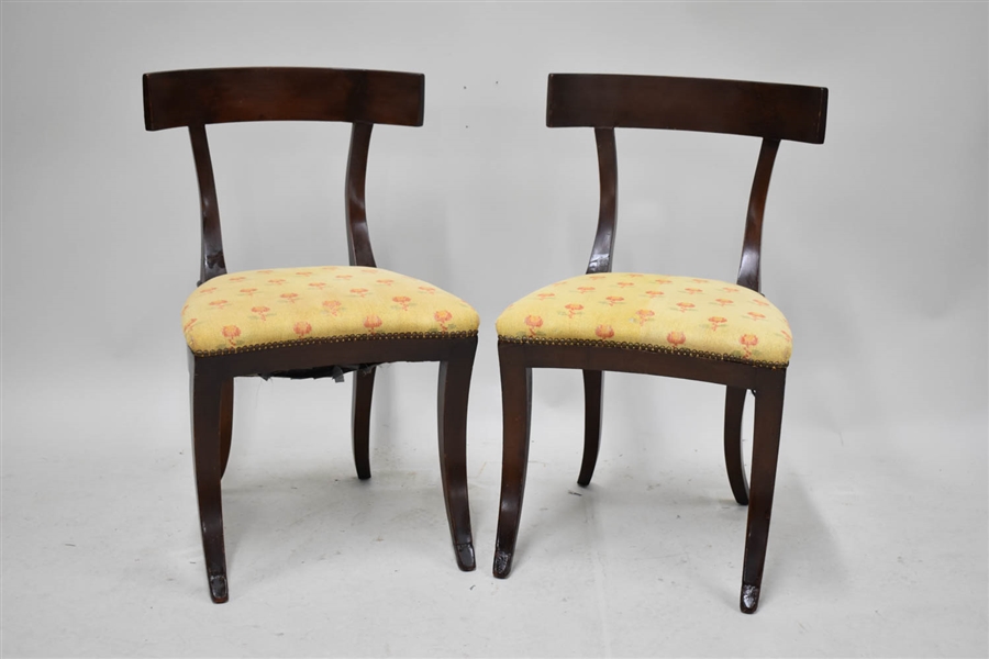 Pair of Regency Style Barrel Back Side Chairs