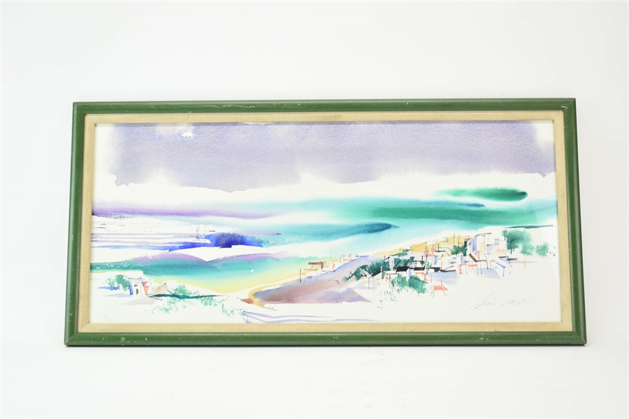 Janis Cook, Watercolor, Seaside Landscape