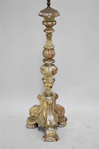 Antique Rococo Style Carved and Gilt Table Lamp