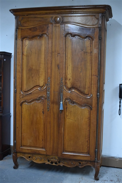 Antique French Hardwood Wardrobe Cabinet