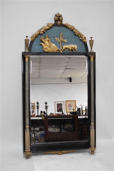 Antique Neoclassical Style Hanging Wall Mirror
