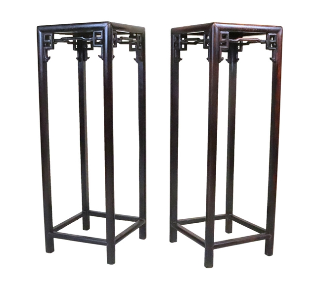 Pair of Chinese Hardwood Plant Stands