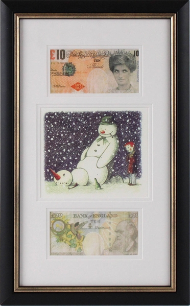 Two Banksy Di-Faced Tenners & Rude Snowman Card