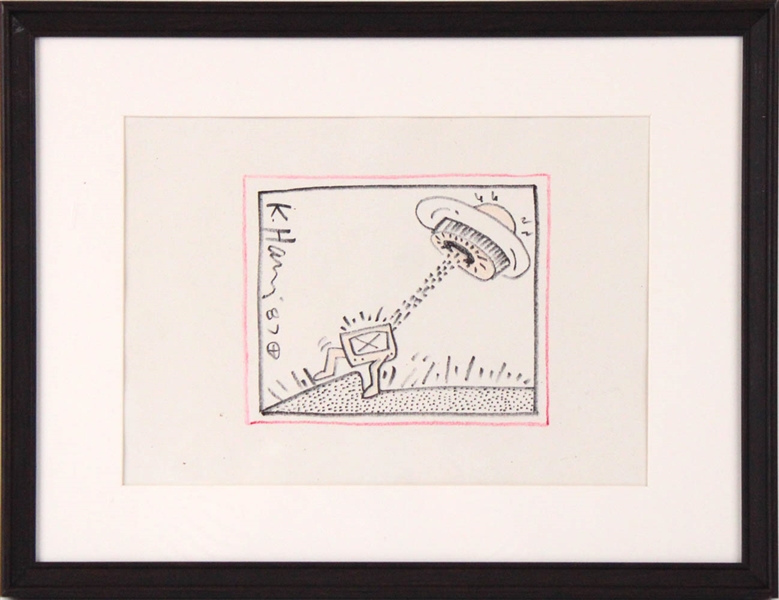 Keith Haring, Marker Drawing, UFO