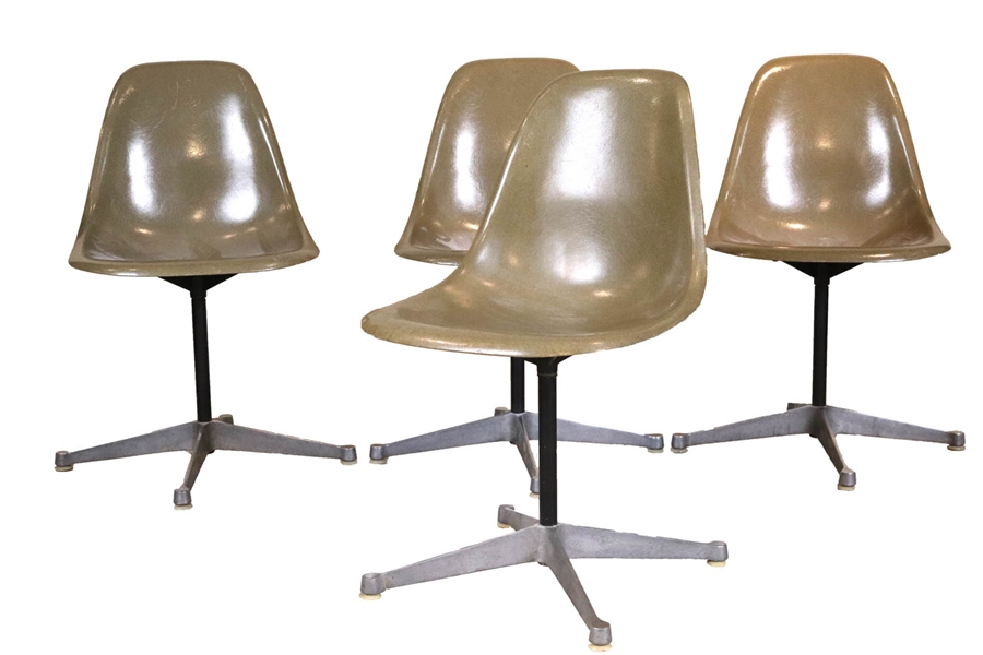 Four Herman Miller Fiberglass Shell Chairs