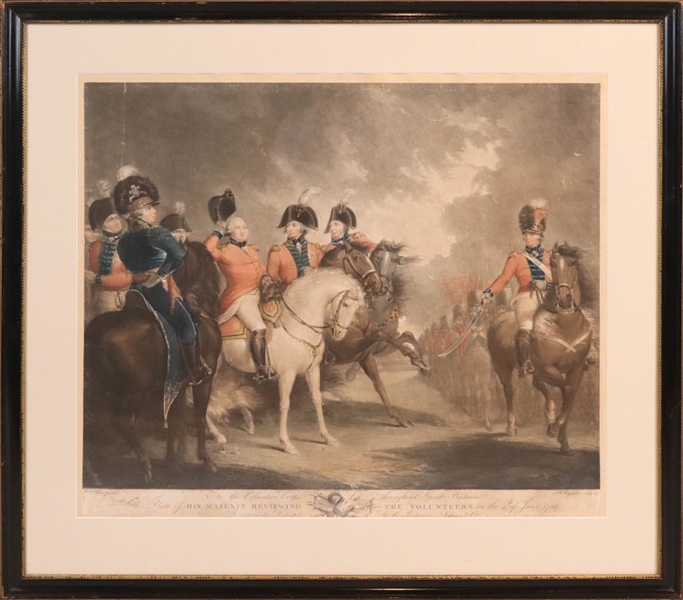 Engraving, "His Majesty Reviewing the Volunteers"