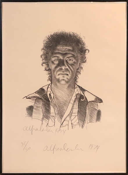 Alfred Leslie, Lithograph, Self-Portrait