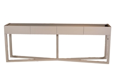 Niedermaier Grey-Painted Glass Top Console Table