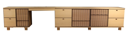 Modern Oak Cabinet and Desk