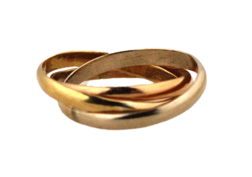 Cartier 18K Tricolor Gold Rolling Ring
