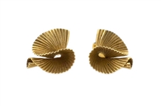 Pair of Tiffany & Co. 18K Gold Fan Earrings