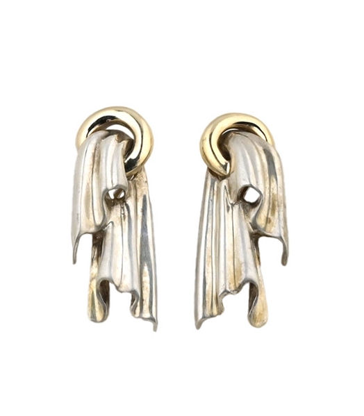 Pair of Tiffany & Co 14K Gold & Sterling Earrings