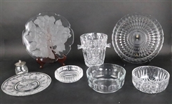 Eight Colorless Glass Table Articles
