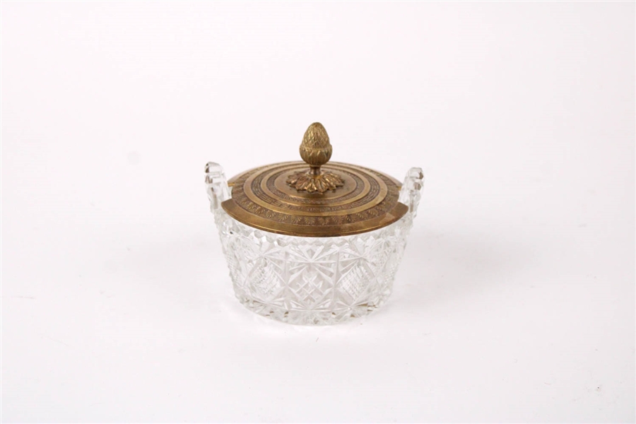 French Cut Crystal Butter Dish