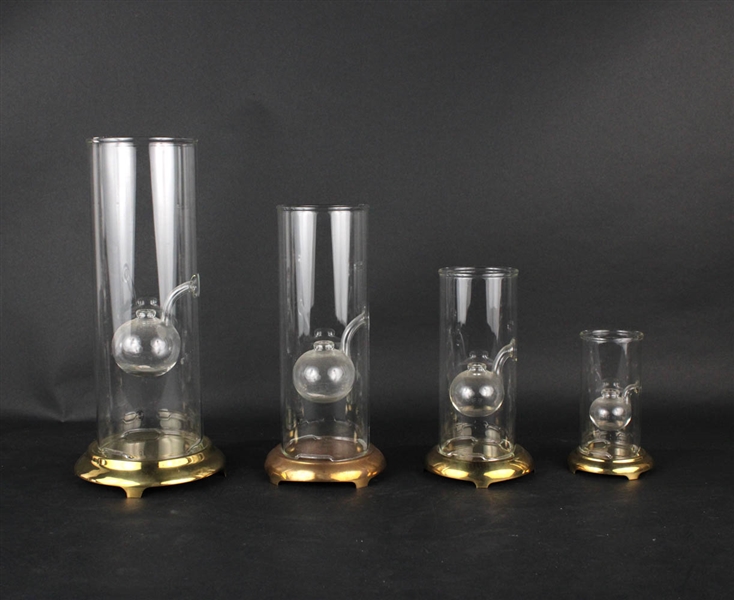 Four Wolfard Glass Oil Lamps