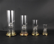 Four Wolfard Glass Oil Lamps