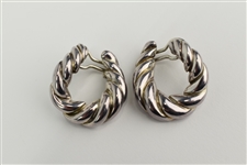 Tiffany & Co. Sterling Twisted Rope Hoop Earrings