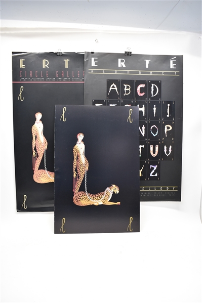 Group of 3 Assorted Erte Circle Gallery Posters
