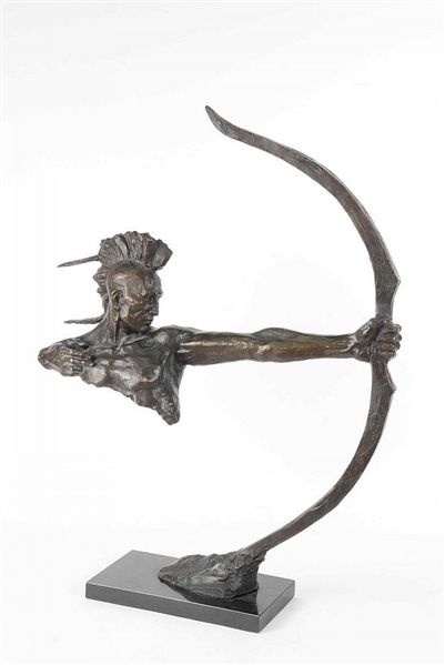 Bronze of a Native American Archer