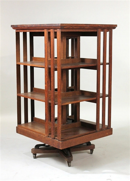 Oak Revolving Bookcase