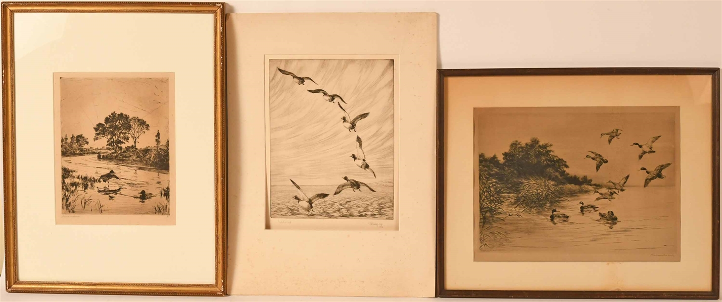 Two Etchings of Ducks, Frank W. Benson