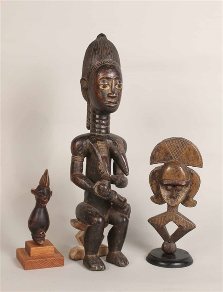 Three Wood African Figures