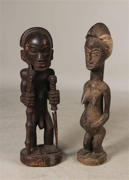 Two Carved Wood African Figures