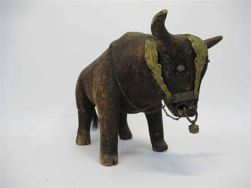 Carved Wooden Bull