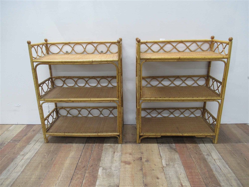 Pair of Bamboo Shelves