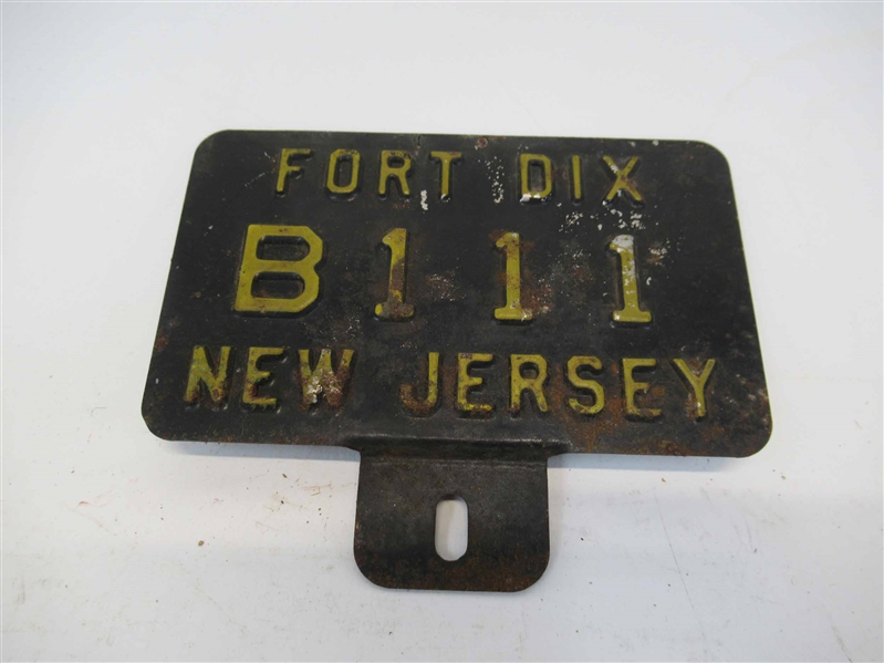 Vintage Fort Dix NJ License Plate