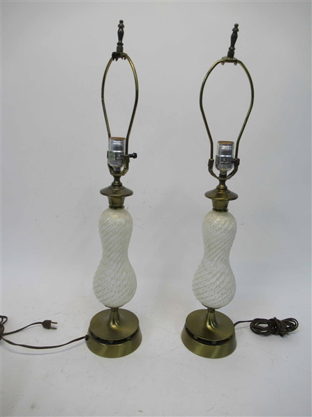 Pair of Modern Art Glass Table Lamps