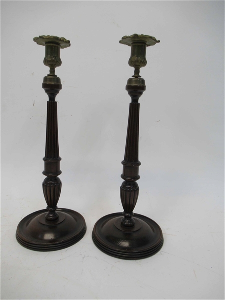 Pair of Wooden Candlesticks