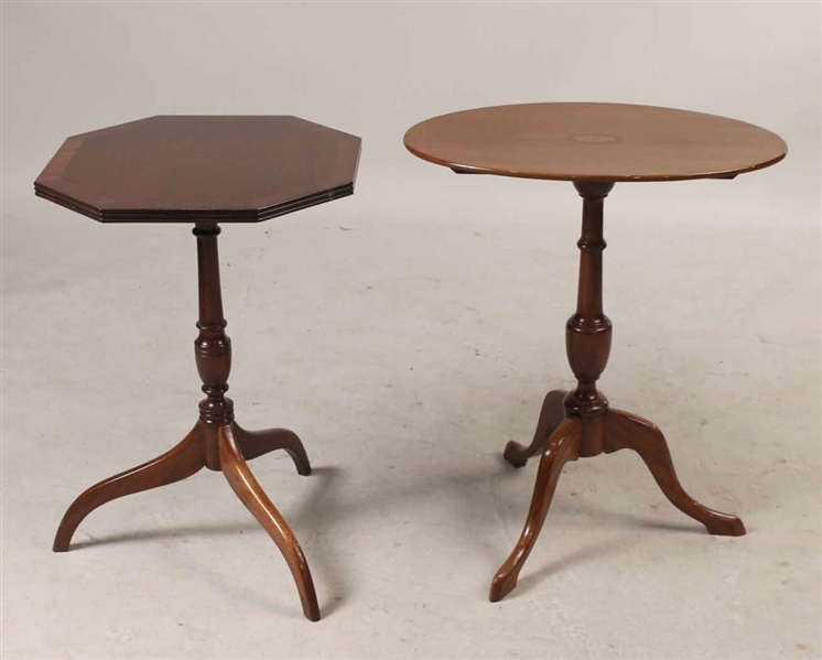 Two Federal Style Inlaid Mahogany Tilt Top Tables