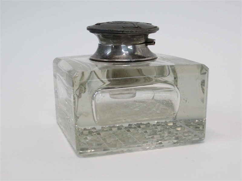 Sterling Silver Mounted Inkwell