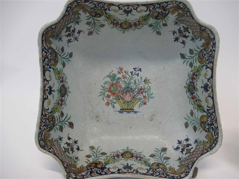 French Pottery Floral Decorated Bowl