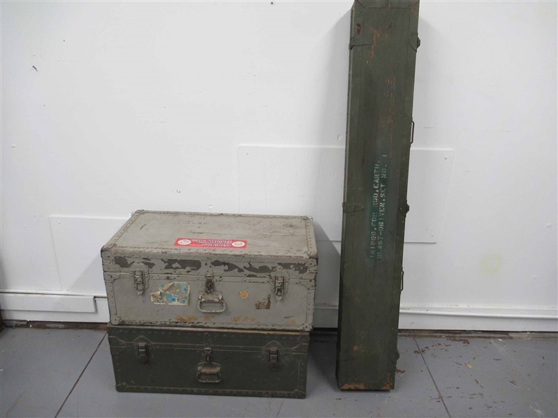 2 Military Shipping Trunks