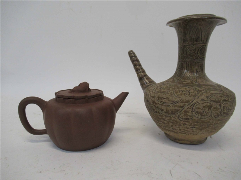 Chinese Terracotta Tea Pot with Dog Finial