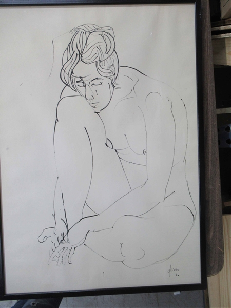 Ink on Paper of Female Nude