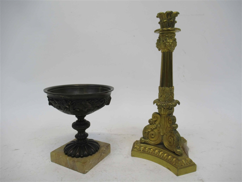A Bronze Footed Compote