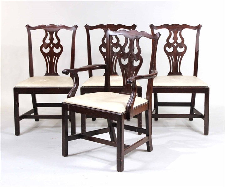 Four George III Style Mahogany Dining Chairs