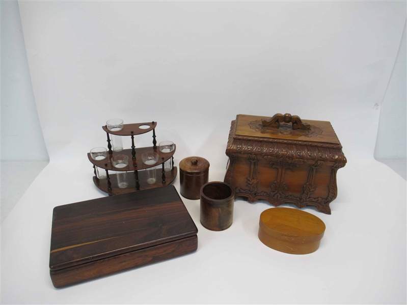 Group of Assorted Wooden Table Articles