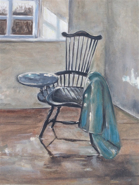 Oil on Canvas of Interior with Chair