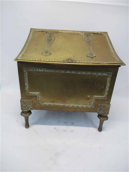 Antique Brass Kindling Box