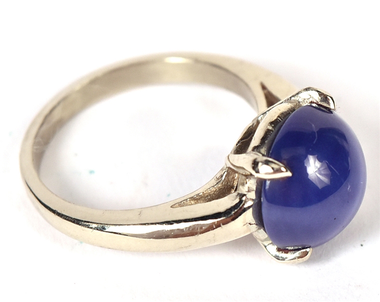 14K White Gold Star Sapphire Ring