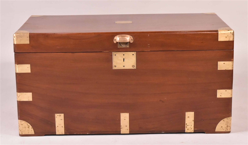 Campaign Brass-Capped Walnut Trunk