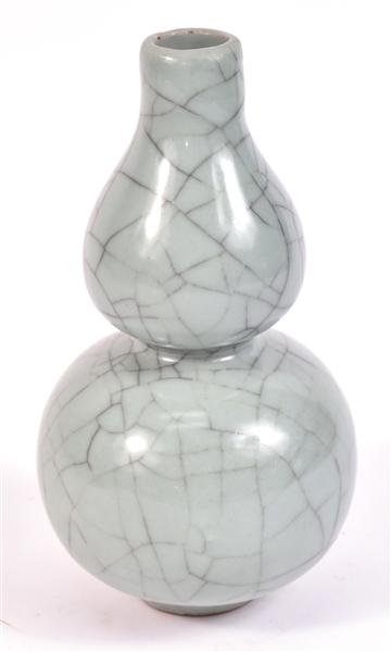 Chinese Celadon Crackled Double Gourd Vase