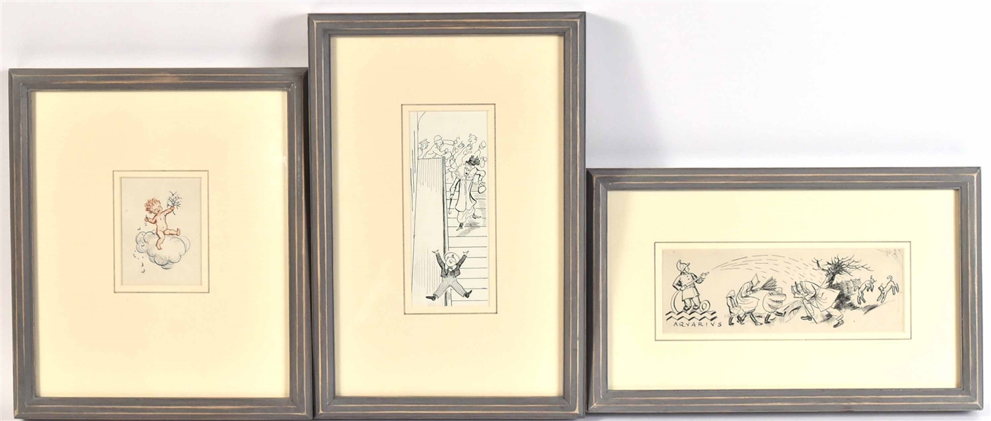 Three Pen and Ink Drawings, Ernest Howard Shepard