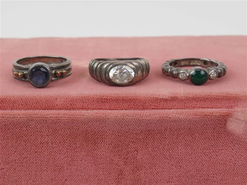 Three Sterling Silver Rings