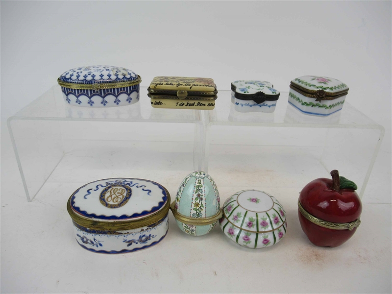 Group of Assorted Small Porcelain Hinged  Boxes