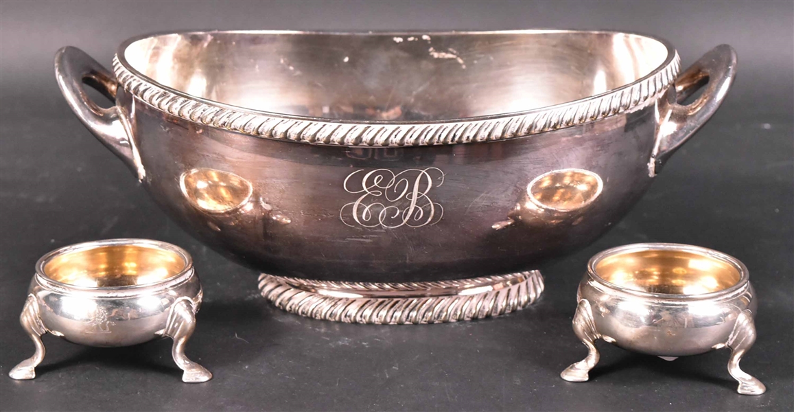 Pair of English Sterling Footed Master Salts